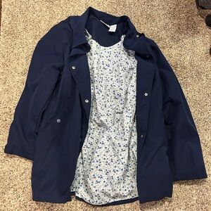 Blair Women’s Navy Blue Snap Front Jacket Size L.